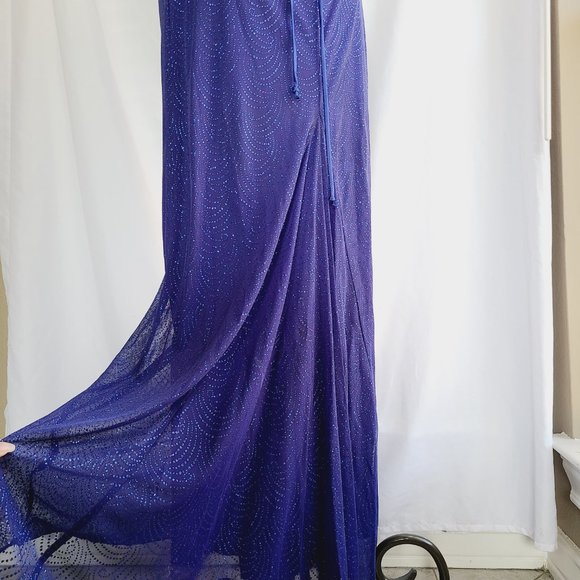 Royal Blue Strappy Formal Gown - Picture 4 of 6